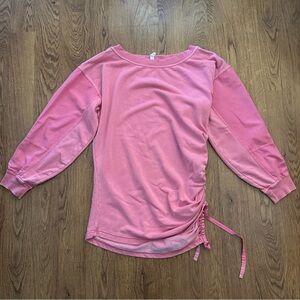 Daily Practice Anthropologie Pink long sleeve sweatshirt side tie size Xl